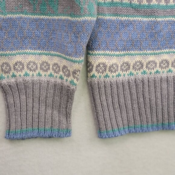 Vintage White Stag Sweater Large Linen Cotton Oversize Purple Gray Deadstock New - Picture 6 of 11